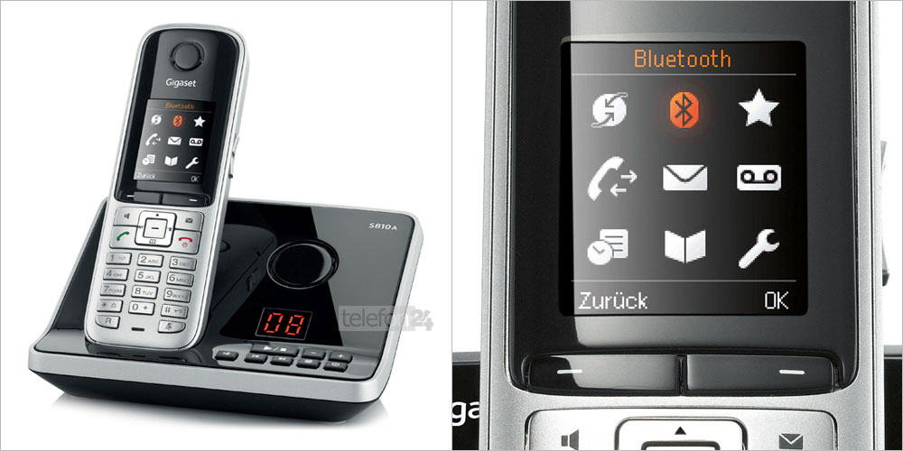 4,6cm Gigaset S810A Black Limited Edition Schnurlostelefon 1,8 Zoll TFT-Farbdisplay, Freisprecheinrichtung, Anrufbeantworter glossy-schwarz 